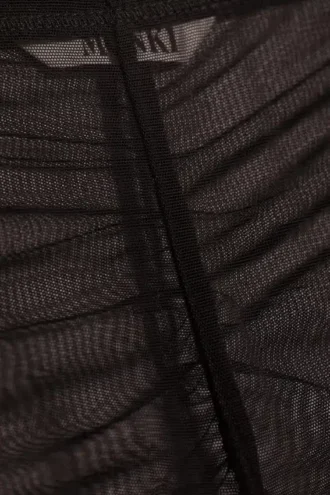Pantalones acampanados de malla estampada – Marrón oscuro