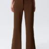 Pantalones acampanados de talle medio con cremallera – Marrón Pantalones acampanados de talle medio con cremallera – Marrón