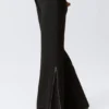 Pantalones acampanados de talle medio con cremallera – Negro Pantalones acampanados de talle medio con cremallera – Negro