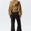 Pantalones acampanados de talle medio con cremallera – Negro Pantalones acampanados de talle medio con cremallera – Negro