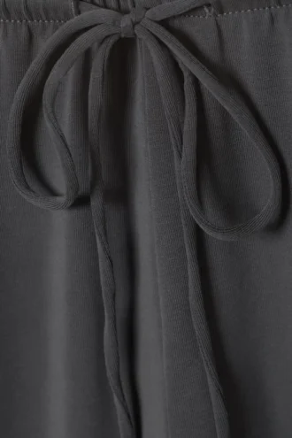 Pantalones anchos con cordón elástico – Gris oscuro