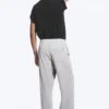 Pantalones anchos de algodón para estar por casa – Gris claro empolvado