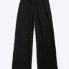 Pantalones anchos de algodón para estar por casa – Negro