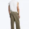 Pantalones anchos de algodón para estar por casa – Verde caqui apagado Pantalones anchos de algodón para estar por casa – Verde caqui apagado