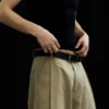 Pantalones anchos de corte holgado con pliegues – Beige Pantalones anchos de corte holgado con pliegues – Beige