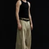 Pantalones anchos de corte holgado con pliegues – Beige Pantalones anchos de corte holgado con pliegues – Beige
