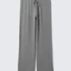 Pantalones anchos de lyocell sin cremallera – Gris jaspeado Pantalones anchos de lyocell sin cremallera – Gris jaspeado