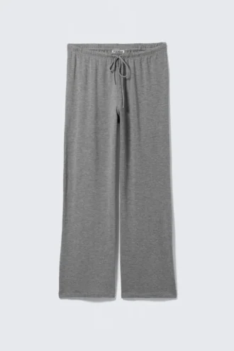 Pantalones anchos de lyocell sin cremallera – Gris jaspeado