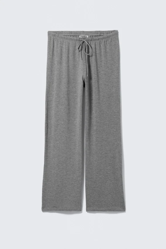 Pantalones anchos de lyocell sin cremallera – Gris jaspeado Pantalones anchos de lyocell sin cremallera – Gris jaspeado