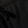 Pantalones anchos de mezcla de lino sin cremallera – Negro