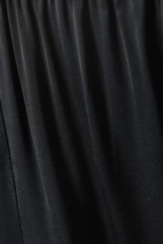 Pantalones anchos de satén con drapeado – Gris oscuro