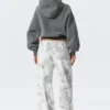 Pantalones anchos estampados sin cremallera – Blanco – Camuflaje