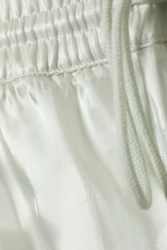 Pantalones anchos transparentes con cordón – Menta claro Pantalones anchos transparentes con cordón – Menta claro