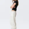 Pantalones bombachos de talle bajo con ribete de encaje de Rosabel – Blanco Pantalones bombachos de talle bajo con ribete de encaje de Rosabel – Blanco
