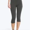 Pantalones capri de talle medio – Gris oscuro Pantalones capri de talle medio – Gris oscuro