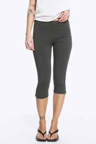 Pantalones capri de talle medio – Gris oscuro