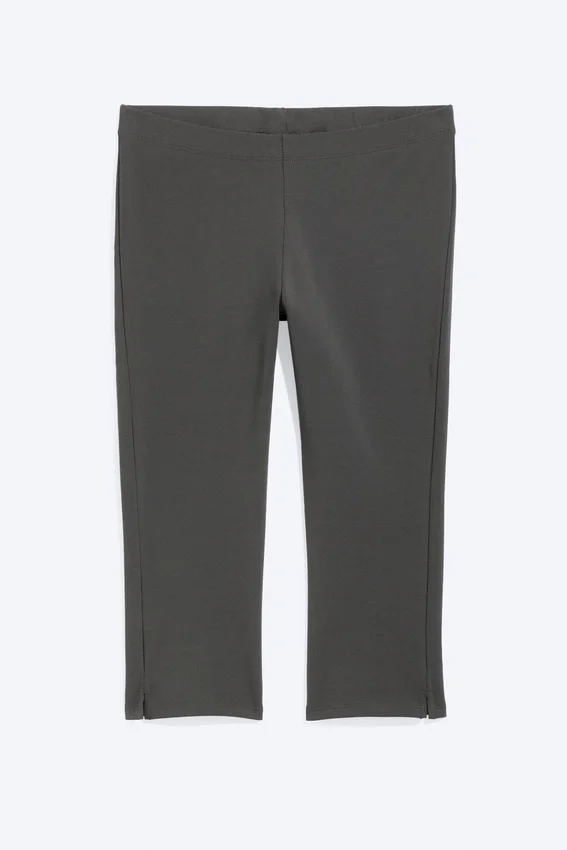 Pantalones capri de talle medio – Gris oscuro Pantalones capri de talle medio – Gris oscuro