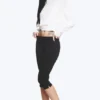 Pantalones capri de talle medio – Negro Pantalones capri de talle medio – Negro