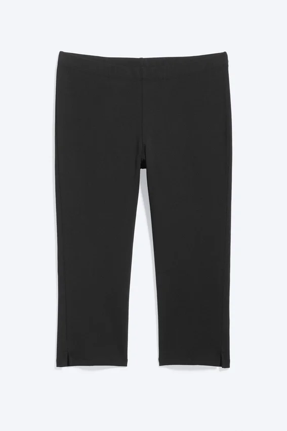Pantalones capri de talle medio – Negro Pantalones capri de talle medio – Negro