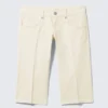 Pantalones capri de talle ultrabajo – Blanco apagado
