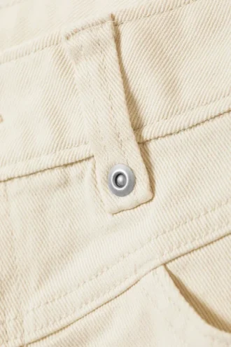 Pantalones capri de talle ultrabajo – Blanco apagado