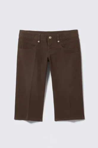 Pantalones capri de talle ultrabajo – Marrón oscuro