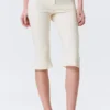 Pantalones capri entallados de talle bajo – Blanco roto Pantalones capri entallados de talle bajo – Blanco roto