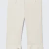 Pantalones capri entallados de talle bajo – Blanco roto Pantalones capri entallados de talle bajo – Blanco roto