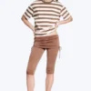 Pantalones capri fruncidos de corte regular – Marrón empolvado Pantalones capri fruncidos de corte regular – Marrón empolvado