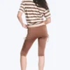 Pantalones capri fruncidos de corte regular – Marrón empolvado Pantalones capri fruncidos de corte regular – Marrón empolvado