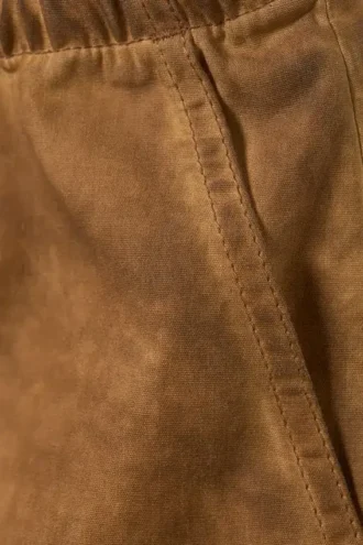 Pantalones cargo de algodón de corte holgado – Marrón lavado