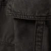 Pantalones cargo de sarga con tirantes y talle bajo – Gris oscuro