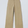 Pantalones chinos holgados de talle bajo – Beige empolvado Pantalones chinos holgados de talle bajo – Beige empolvado