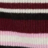 Pantalones cortos acanalados con volantes – Rayas rojo oscuro y rosa Pantalones cortos acanalados con volantes – Rayas rojo oscuro y rosa