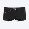 Pantalones cortos ajustados de denim de talle bajo – Negro tinta – Negro Pantalones cortos ajustados de denim de talle bajo – Negro tinta – Negro