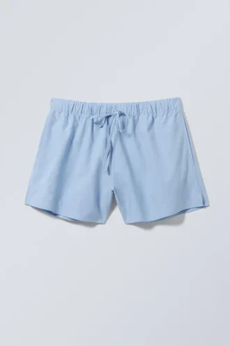Pantalones cortos anchos lavados sin cremallera – Azul claro