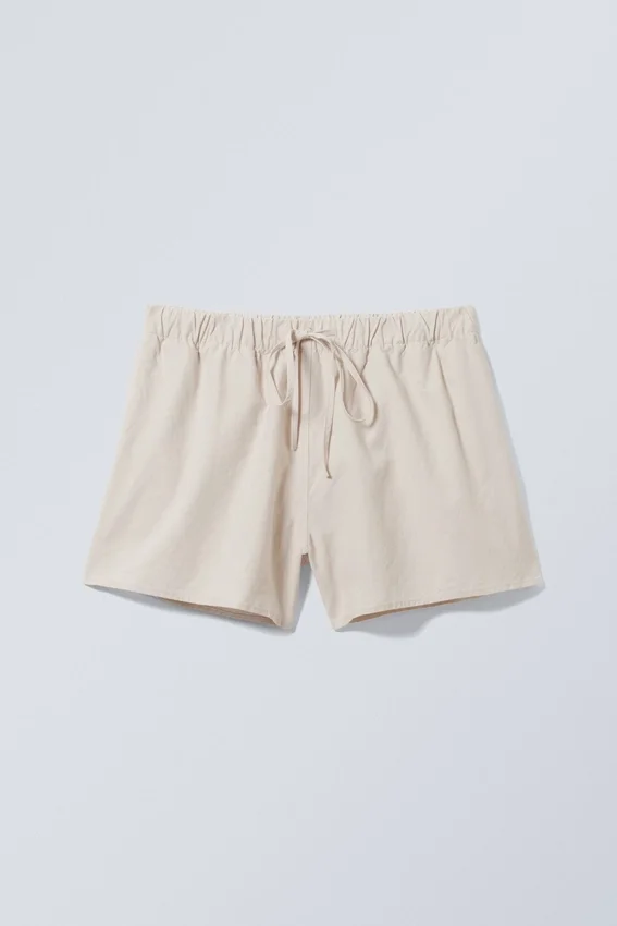 Pantalones cortos anchos lavados sin cremallera – Beige claro Pantalones cortos anchos lavados sin cremallera – Beige claro