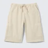 Pantalones cortos cargo de corte holgado con tejido ripstop – Beige claro