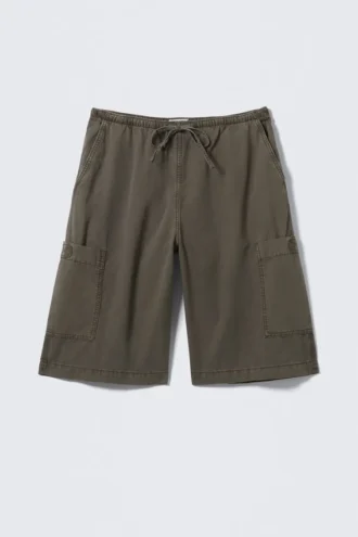 Pantalones cortos cargo de corte holgado con tejido ripstop – Dark Mole