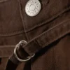 Pantalones cortos cargo de sarga de algodón de talle bajo – Marrón oscuro