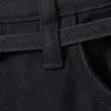 Pantalones cortos cargo de sarga de algodón de talle bajo – Negro