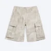 Pantalones cortos cargo holgados de talle bajo – Beige claro – Camuflaje Pantalones cortos cargo holgados de talle bajo – Beige claro – Camuflaje