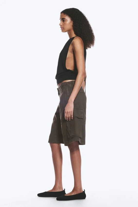 Pantalones cortos cargo holgados de talle bajo – Gris oscuro lavado Pantalones cortos cargo holgados de talle bajo – Gris oscuro lavado