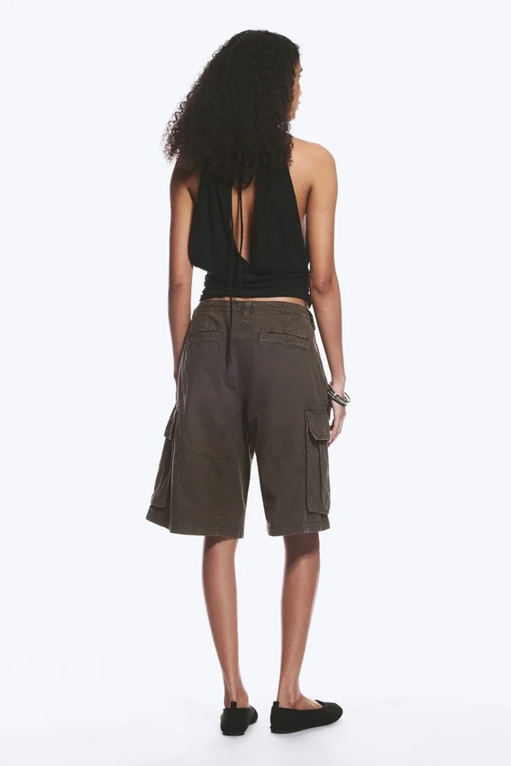 Pantalones cortos cargo holgados de talle bajo – Gris oscuro lavado Pantalones cortos cargo holgados de talle bajo – Gris oscuro lavado