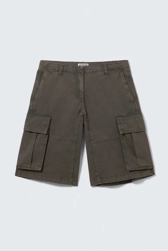 Pantalones cortos cargo holgados de talle bajo – Gris oscuro lavado Pantalones cortos cargo holgados de talle bajo – Gris oscuro lavado
