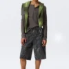 Pantalones cortos cargo holgados de talle medio y largo hasta la rodilla – Camuflaje azul marino Pantalones cortos cargo holgados de talle medio y largo hasta la rodilla – Camuflaje azul marino