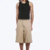 Pantalones cortos chino de corte holgado y talle medio – Beige Pantalones cortos chino de corte holgado y talle medio – Beige
