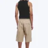 Pantalones cortos chino de corte holgado y talle medio – Beige Pantalones cortos chino de corte holgado y talle medio – Beige