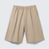 Pantalones cortos chino de corte holgado y talle medio – Beige Pantalones cortos chino de corte holgado y talle medio – Beige