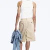 Pantalones cortos chinos de algodón – Beige claro apagado Pantalones cortos chinos de algodón – Beige claro apagado
